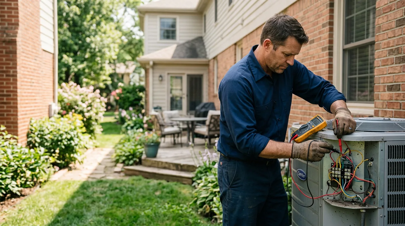 HVAC technician working near New Burnside, IL